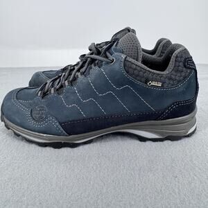 Hanwag Gore-Tex Waterproof Hiking Walking Shoes Womens Size 7.5 Blue Suede Trail